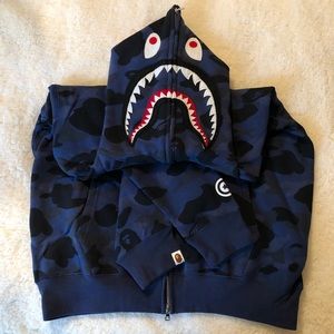 BAPE Shark Hoodie. Blue Camo Full Zip